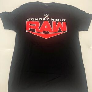 Monday Night Raw Black Tee with Red Graphic WWE Brand New Size M